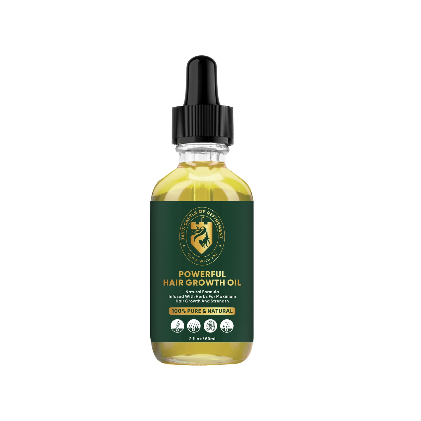 Jay’s Castle of Refinement – Powerful Hair Growth Regeneration Kit (Oil + Derma Roller, 2oz / 60ml)